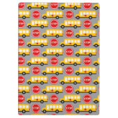 Schoolbus en stopteken klembord (Achterkant)