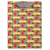 Schoolbus en stopteken klembord (Voorkant)