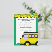 Schoolbus / foto briefkaart (Staand voorkant)