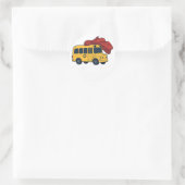 Schoolbus Held Ronde Sticker (Tas)