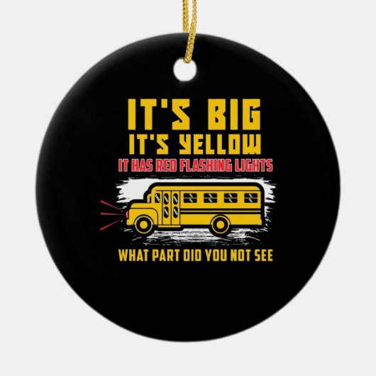schoolbus het is groot keramisch ornament (Voorkant)
