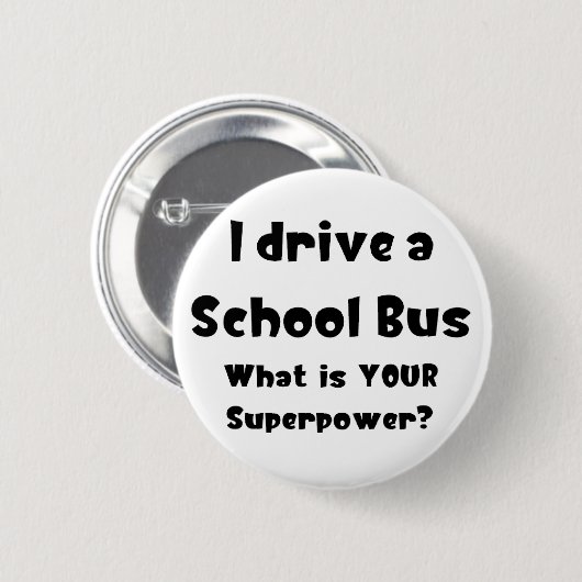 Schoolbus, ik rijd ronde button 5,7 cm (Voorkant /achterkant)