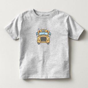 Schoolbus in Cartoon Stijl Volledig Voorontwerp Kinder Shirts