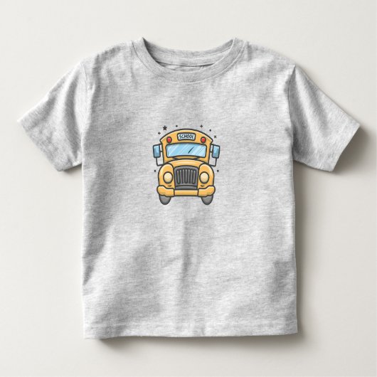 Schoolbus in Cartoon Stijl Volledig Voorontwerp Kinder Shirts (Voorkant)