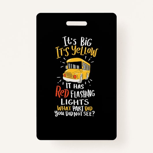 Schoolbus is groot en geel badge (Voorkant)