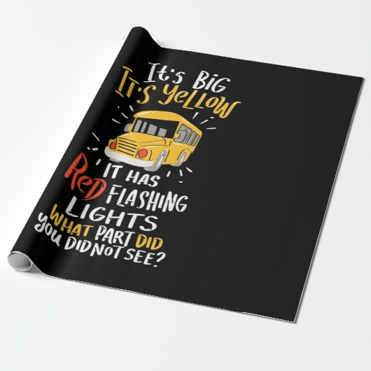 Schoolbus is groot en geel cadeaupapier (Uitgerold)