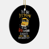 Schoolbus is groot en geel keramisch ornament (Rechts)