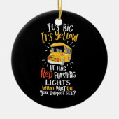 Schoolbus is groot en geel keramisch ornament (Voorkant)