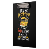 Schoolbus is groot en geel klembord (Links)