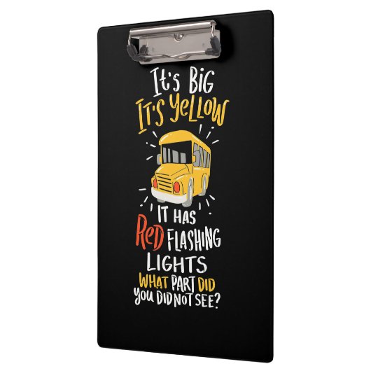 Schoolbus is groot en geel klembord (Links)