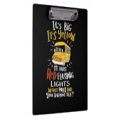 Schoolbus is groot en geel klembord (Rechts)