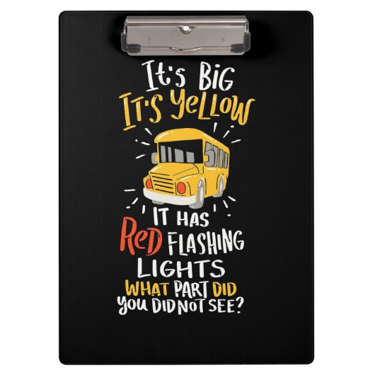 Schoolbus is groot en geel klembord (Voorkant)