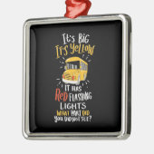 Schoolbus is groot en geel metalen ornament (Links)