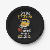 Schoolbus is groot en geel papieren bordje (Voorkant)