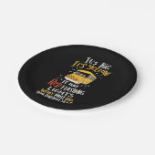 Schoolbus is groot en geel papieren bordje (Gekanteld)