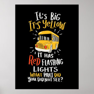 Schoolbus is groot en geel poster