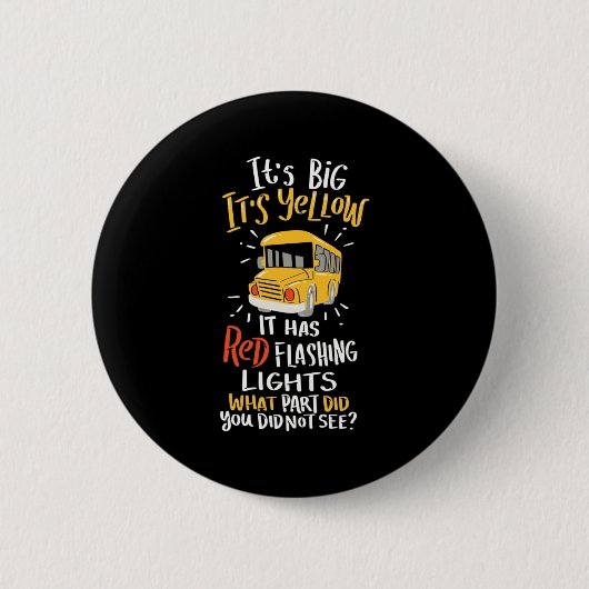 Schoolbus is groot en geel ronde button 5,7 cm (Voorkant)