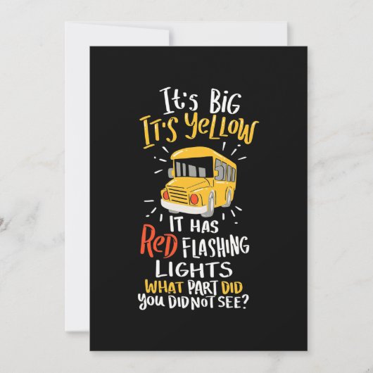Schoolbus is groot en geel save the date (Voorkant)