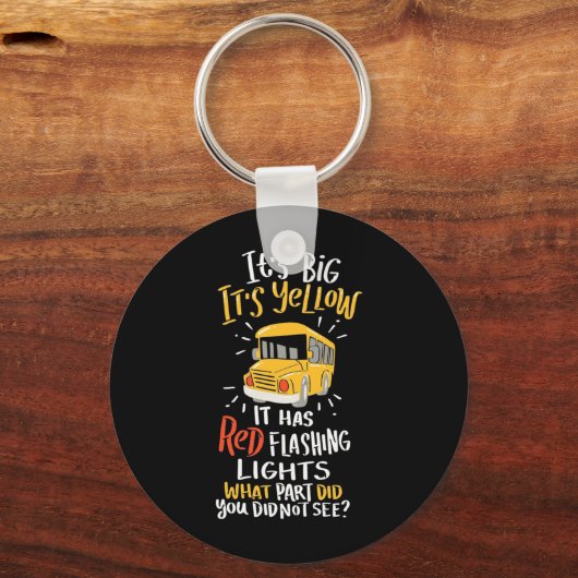 Schoolbus is groot en geel sleutelhanger (Voorkant)