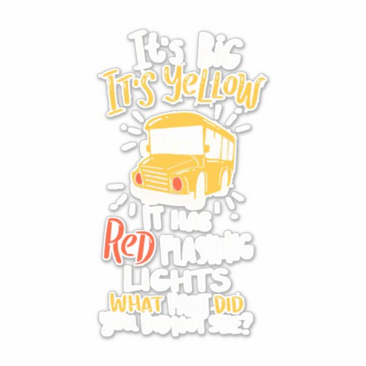 Schoolbus is groot en geel sticker (Voorkant)