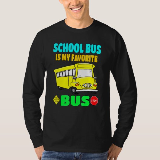 Schoolbus is mijn favoriete bus peuter jongens Kin T-shirt (Voorkant)