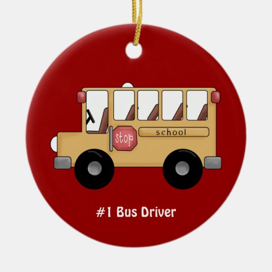Schoolbus () keramisch ornament (Voorkant)