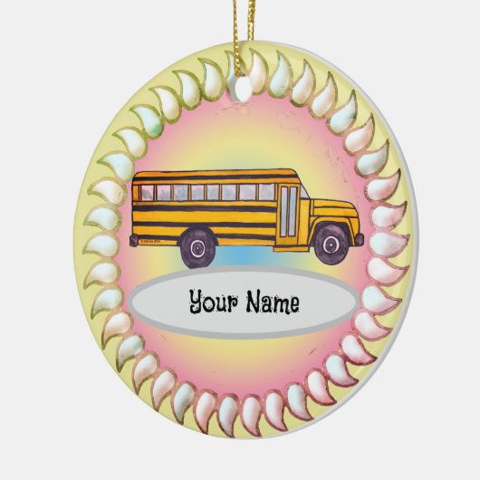Schoolbus Keramisch Ornament (Links)