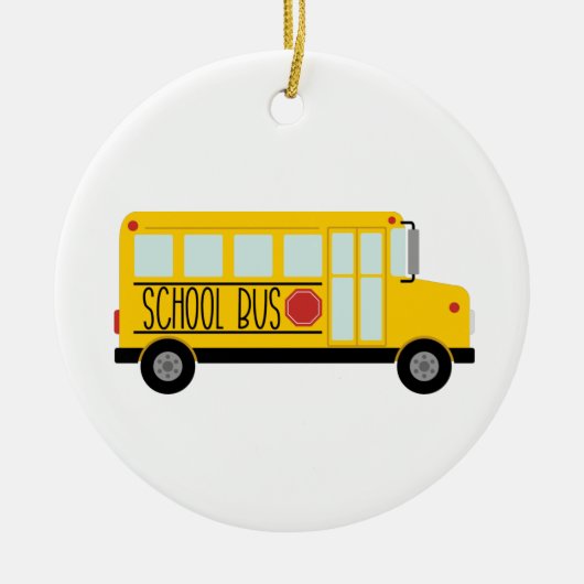 Schoolbus Keramisch Ornament (Voorkant)