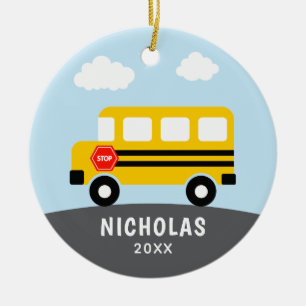 Schoolbus keramisch ornament