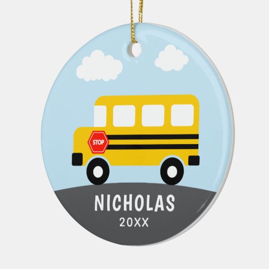Schoolbus  keramisch ornament (Links)
