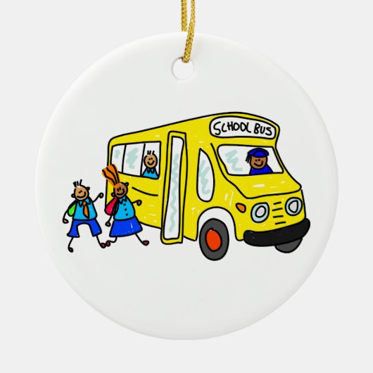 Schoolbus Keramisch Ornament (Voorkant)