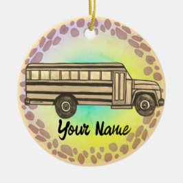 Schoolbus Keramisch Ornament