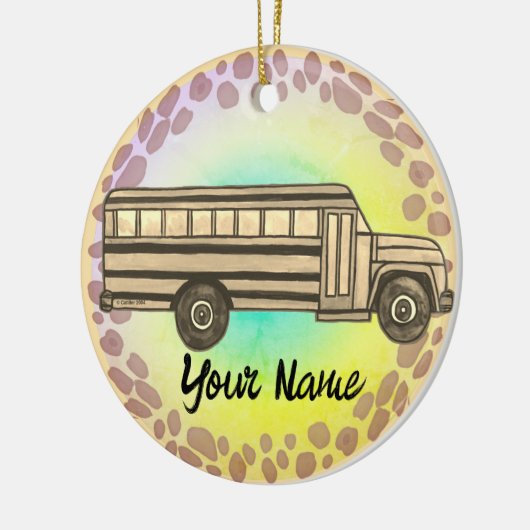 Schoolbus Keramisch Ornament (Links)