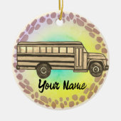 Schoolbus Keramisch Ornament (Voorkant)