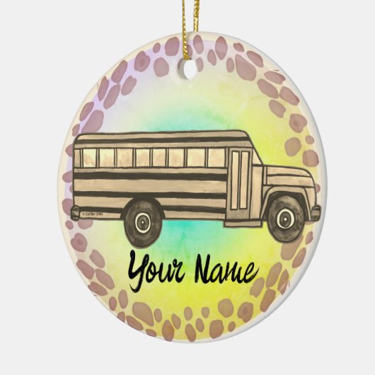 Schoolbus Keramisch Ornament (Links)