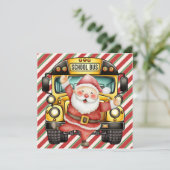 Schoolbus Kerst voor Driver wenskaart (Staand voorkant)