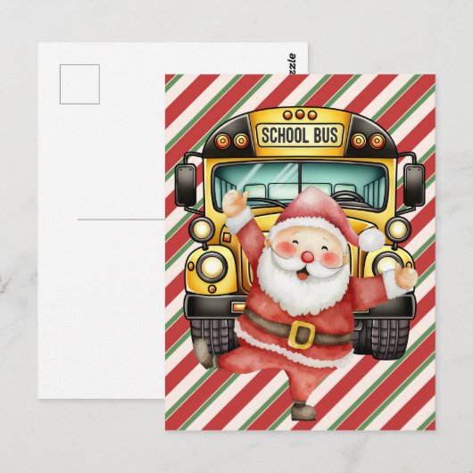 Schoolbus Kerst voor Driver wenskaart Briefkaart (Voorkant / Achterkant)