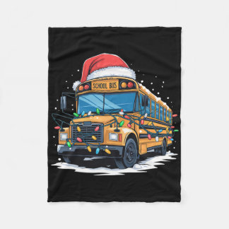 Schoolbus Kerstboom Muts Cute Santa Lichtjes Xm Fleece Deken