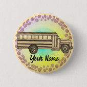 Schoolbus knop ronde button 5,7 cm (Voorkant)