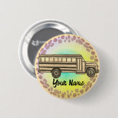 Schoolbus knop ronde button 5,7 cm (Voorkant /achterkant)