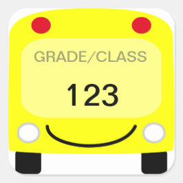 Schoolbus-Label-sticker Vierkante Sticker