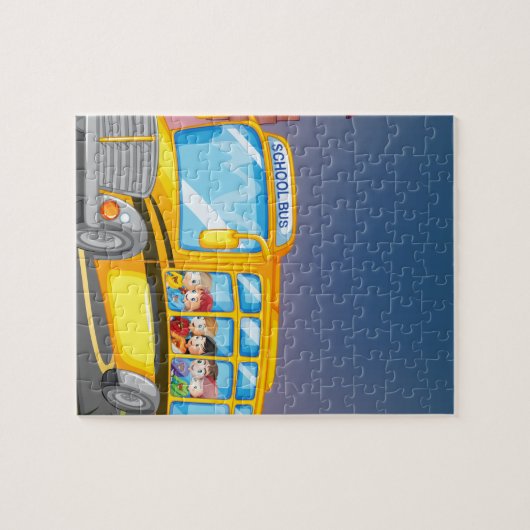 Schoolbus Legpuzzel (Horizontaal)