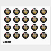 Schoolbus Liefde 2e klas Ronde Sticker (Vel)