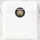 Schoolbus Liefde 2e klas Ronde Sticker (Tas)