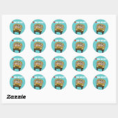 Schoolbus Liefde 2e klas Ronde Sticker (Vel)