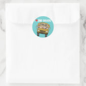 Schoolbus Liefde 2e klas Ronde Sticker (Tas)