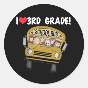 Schoolbus Liefde 3e klas Ronde Sticker