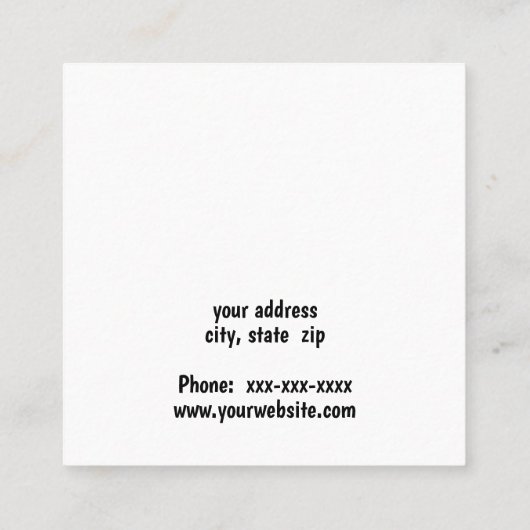 Schoolbus met blije kinderen vierkante visitekaartje (Achterkant)