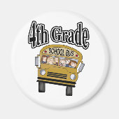 Schoolbus met Kinder 4e klas Magneet (Voorkant)