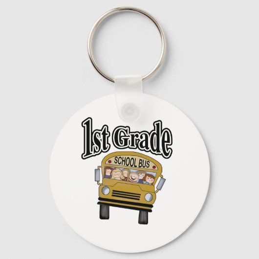 Schoolbus met Kinder eerste graad Sleutelhanger (Voorkant)